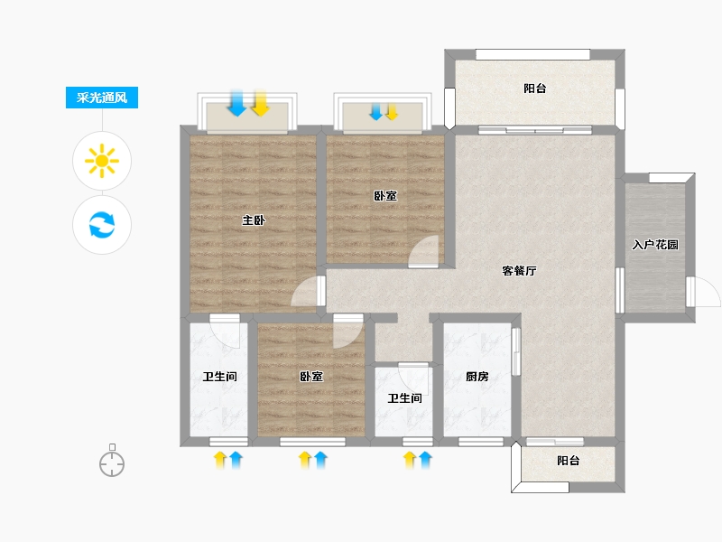 四川省-泸州市-玉蝉·国际城-97.43-户型库-采光通风