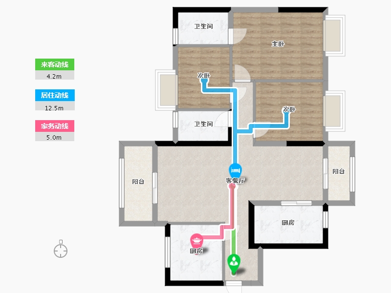 广西壮族自治区-南宁市-华润置地悦年华润府-94.97-户型库-动静线