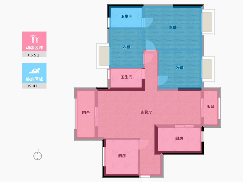 广西壮族自治区-南宁市-华润置地悦年华润府-94.97-户型库-动静分区