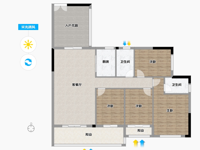 广西壮族自治区-南宁市-大世界碧贵园-138.65-户型库-采光通风