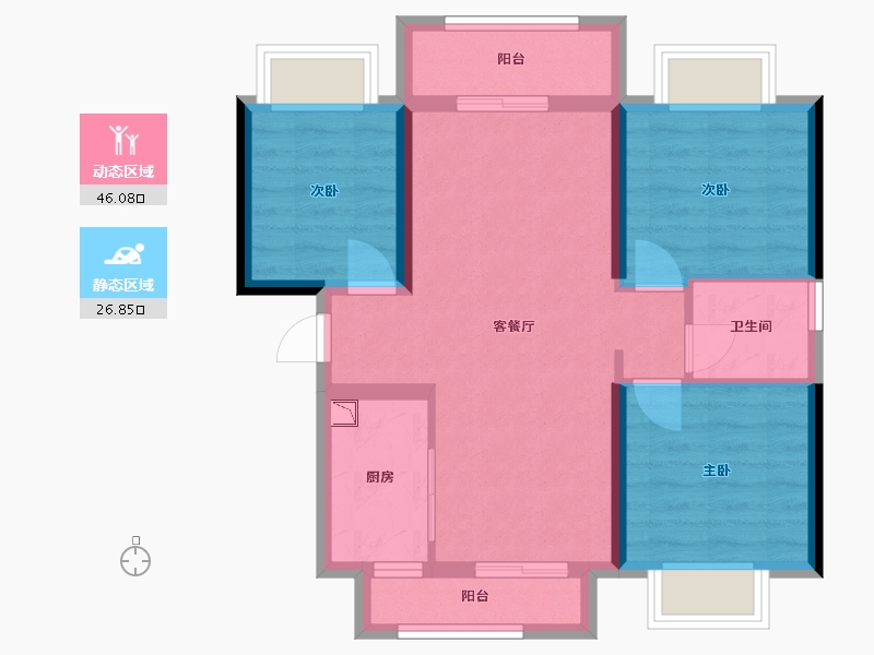 广西壮族自治区-南宁市-南宁宝能城-64.10-户型库-动静分区