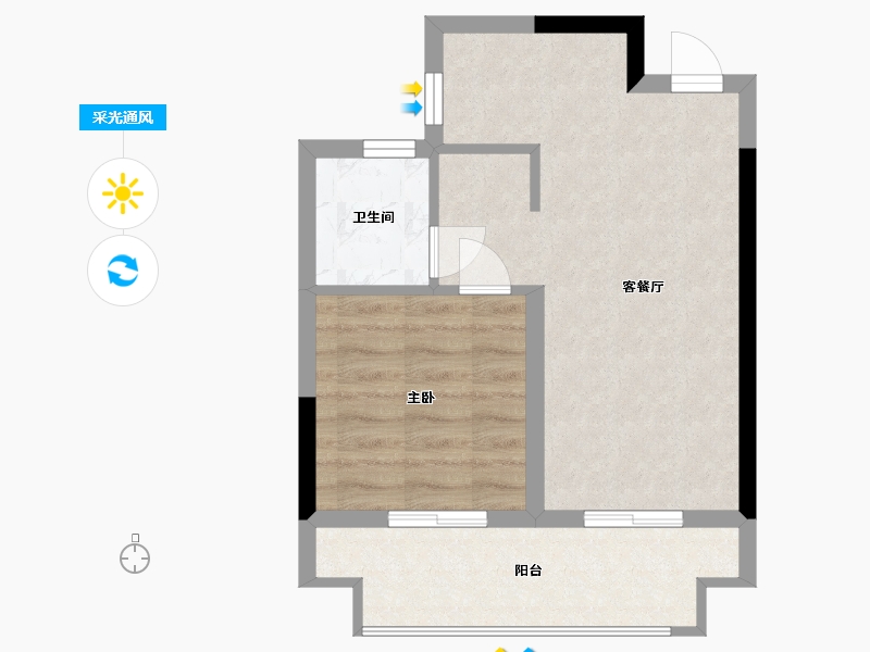 广西壮族自治区-北海市-北海新城吾悦广场-44.00-户型库-采光通风