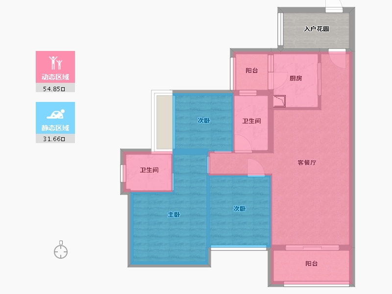 广东省-中山市-骏瓏盛景-82.40-户型库-动静分区