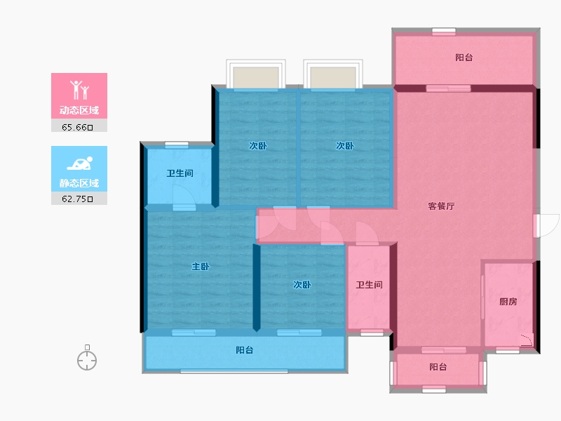 广西壮族自治区-南宁市-吉祥凤景湾-115.65-户型库-动静分区