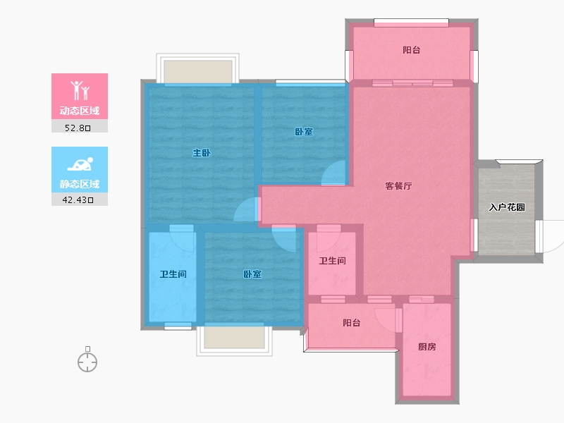 四川省-泸州市-玉蝉·国际城-89.78-户型库-动静分区