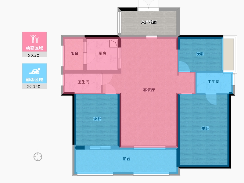 广东省-中山市-骏瓏盛景-102.40-户型库-动静分区