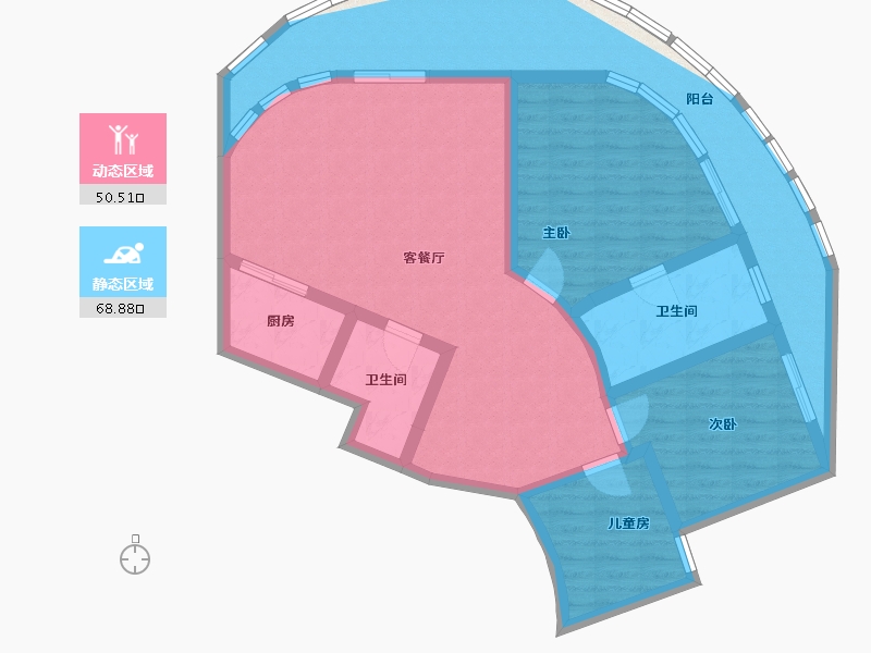 海南省-三亚市-珠江·俪豪-108.05-户型库-动静分区