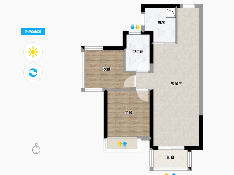 广西壮族自治区-南宁市-龙光玖珑郡-54.30-户型库-采光通风