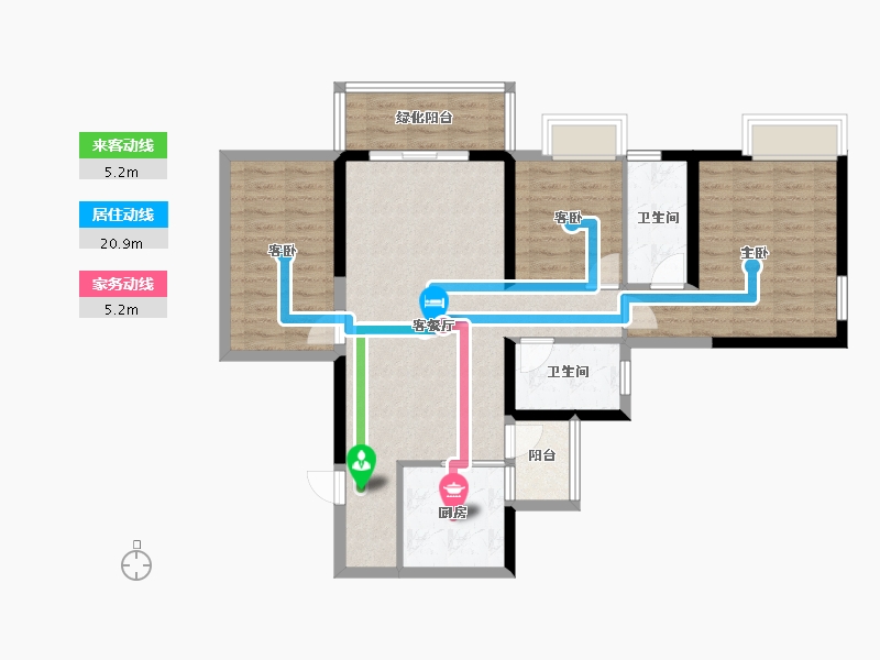 广西壮族自治区-南宁市-大和平华西茗城-89.49-户型库-动静线