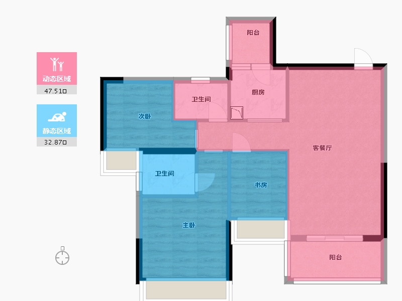 广东省-中山市-纯水岸-71.60-户型库-动静分区