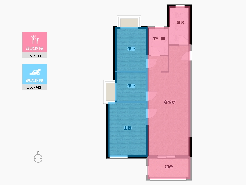 广西壮族自治区-北海市-北海新城吾悦广场-69.00-户型库-动静分区