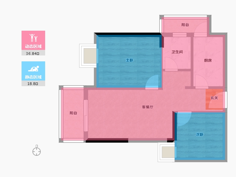 广东省-潮州市-滨江华府-48.83-户型库-动静分区