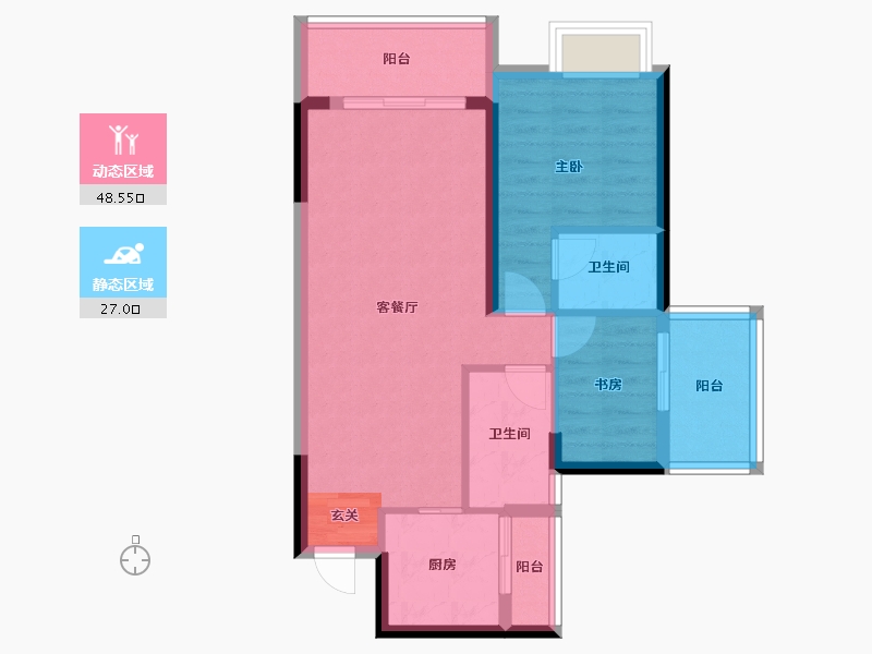 广东省-潮州市-滨江华府-67.26-户型库-动静分区