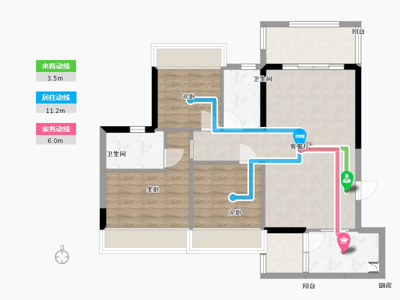 广东省-中山市-中铭新达城-72.65-户型库-动静线