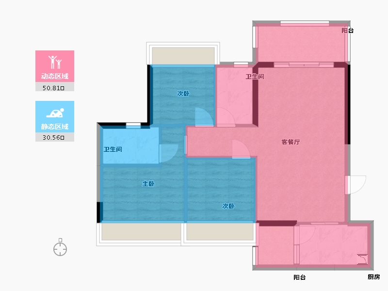 广东省-中山市-中铭新达城-72.65-户型库-动静分区