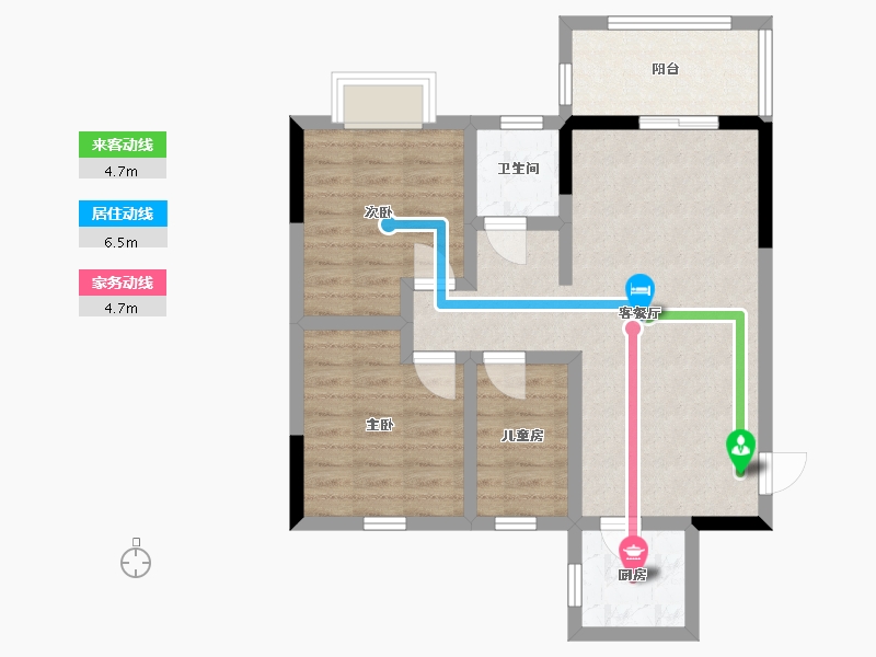 广西壮族自治区-北海市-汇联·海湾明珠二期-69.79-户型库-动静线