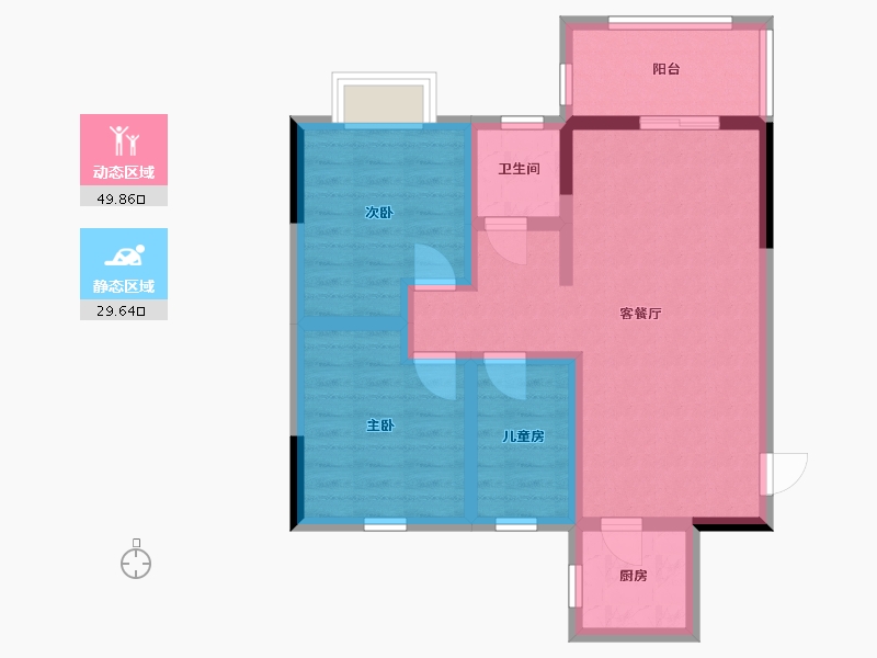 广西壮族自治区-北海市-汇联·海湾明珠二期-69.79-户型库-动静分区