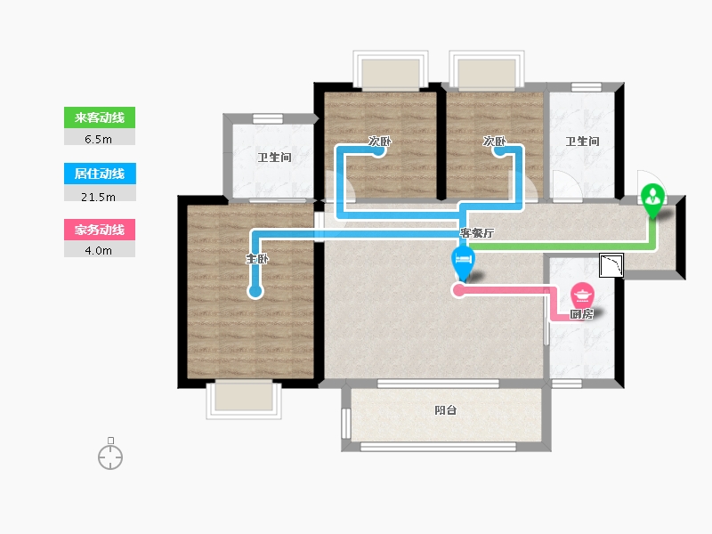 广西壮族自治区-北海市-北海新城吾悦广场-88.00-户型库-动静线