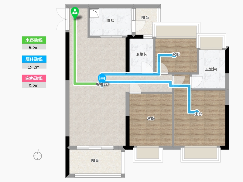 广东省-中山市-钱隆华府-84.00-户型库-动静线