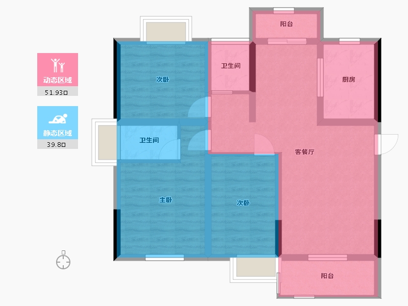 广西壮族自治区-北海市-中安·止泊园-81.09-户型库-动静分区