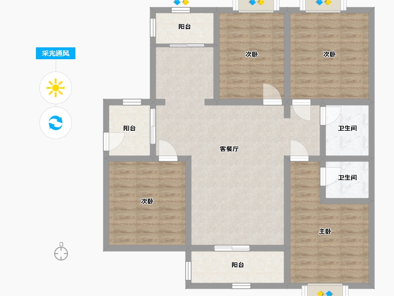 广西壮族自治区-北海市-长青商业广场-104.98-户型库-采光通风