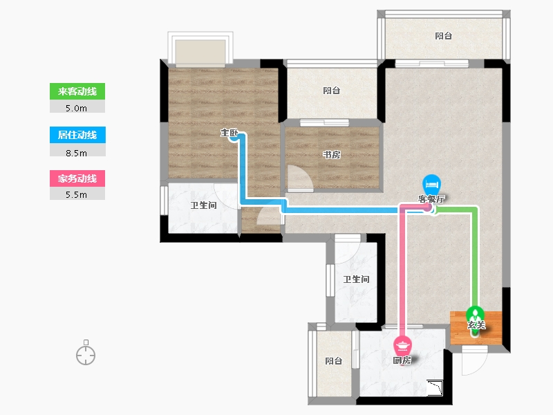 广东省-潮州市-滨江华府-76.14-户型库-动静线