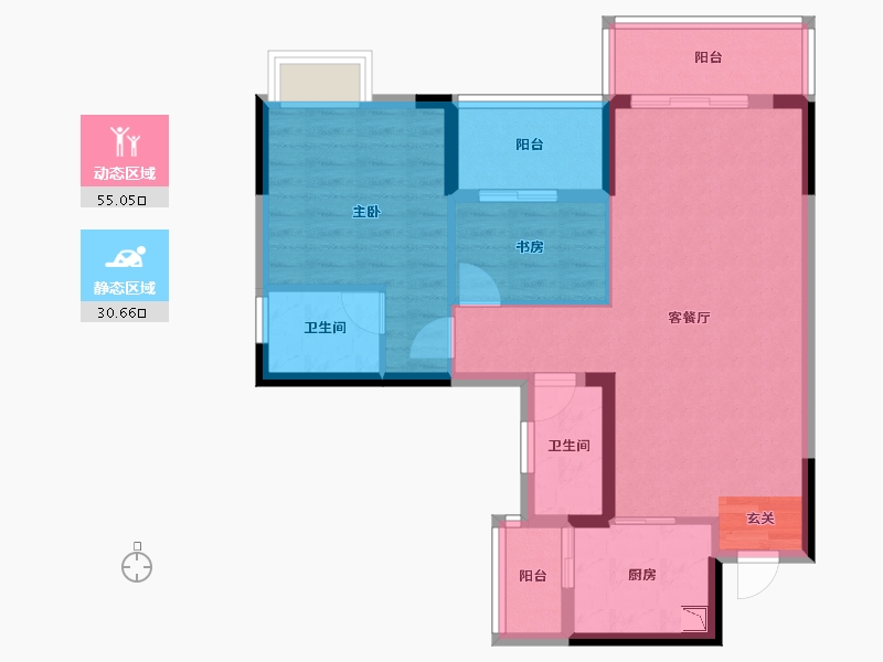 广东省-潮州市-滨江华府-76.14-户型库-动静分区