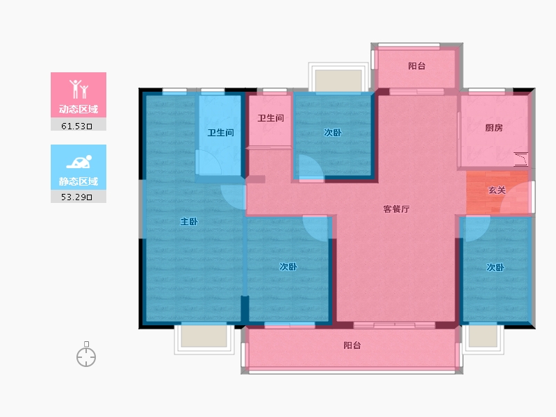 广东省-潮州市-碧桂园翰林府-102.61-户型库-动静分区