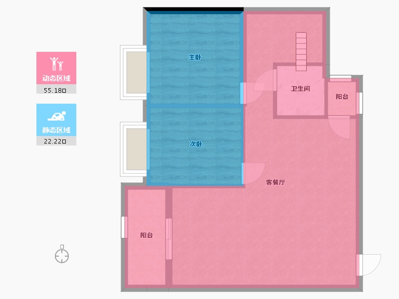 广西壮族自治区-南宁市-吉祥凤景湾-70.25-户型库-动静分区