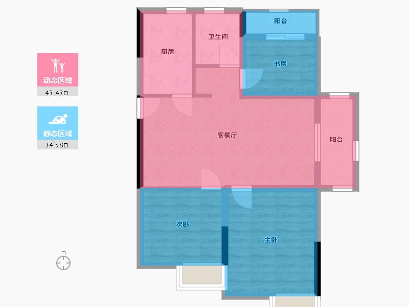 广西壮族自治区-北海市-乾丰家园-69.54-户型库-动静分区