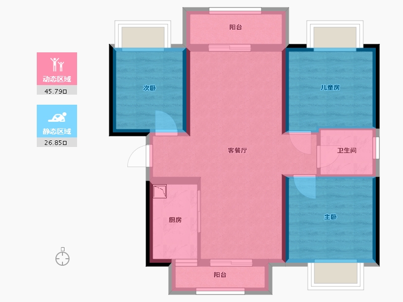 广西壮族自治区-南宁市-南宁宝能城-63.86-户型库-动静分区