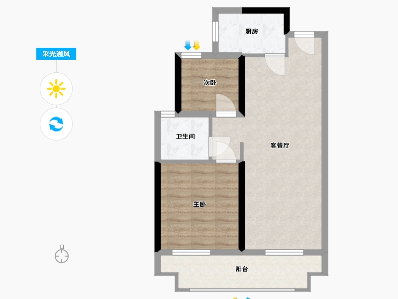 广西壮族自治区-北海市-北海新城吾悦广场-62.00-户型库-采光通风