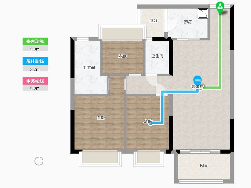 广东省-中山市-钱隆华府-84.00-户型库-动静线