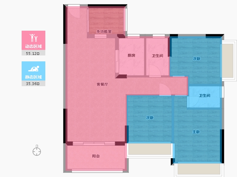 广东省-中山市-水韵名门-81.37-户型库-动静分区