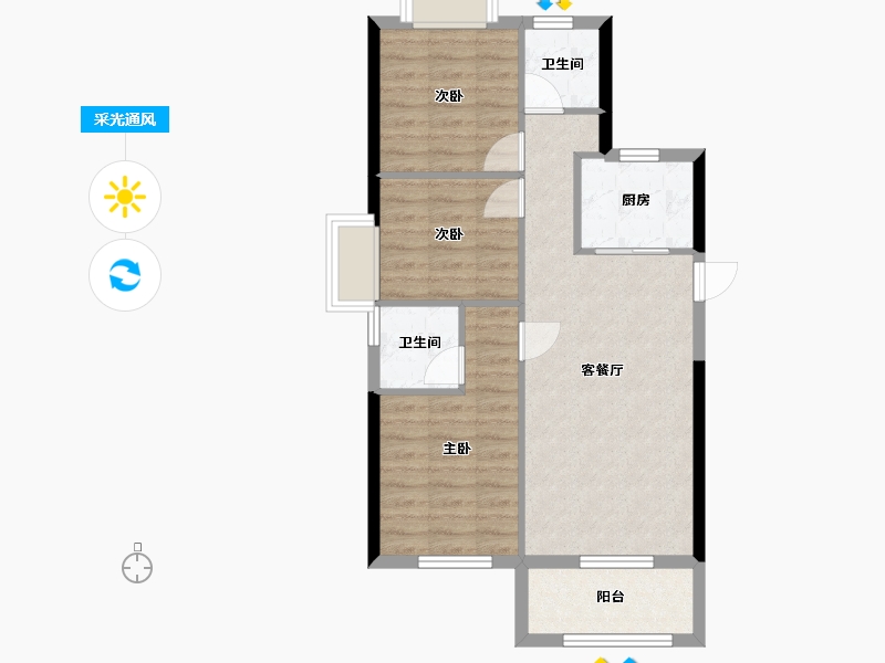 广西壮族自治区-北海市-金滩郡-65.65-户型库-采光通风