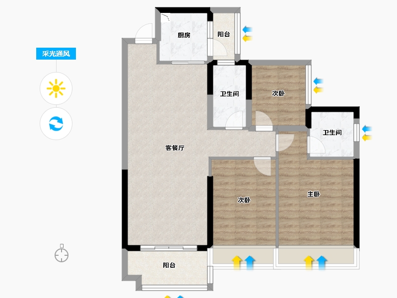 广西壮族自治区-玉林市-永利印象-91.10-户型库-采光通风