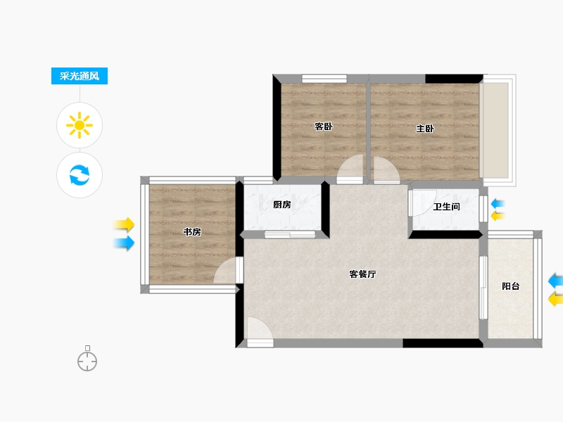 广西壮族自治区-南宁市-深石汉华锦上城-59.31-户型库-采光通风