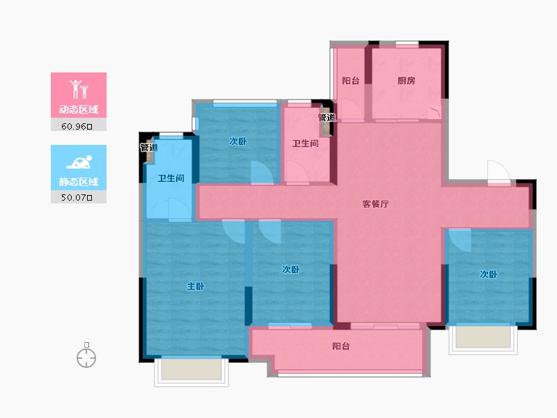 广西壮族自治区-桂林市-新城安厦大都会-98.83-户型库-动静分区