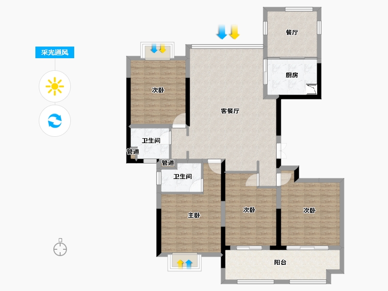 广西壮族自治区-桂林市-桂林三江望族-125.21-户型库-采光通风