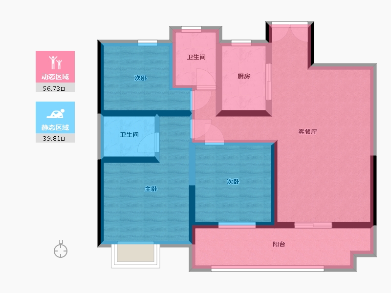 陕西省-西安市-世园大公馆-85.00-户型库-动静分区