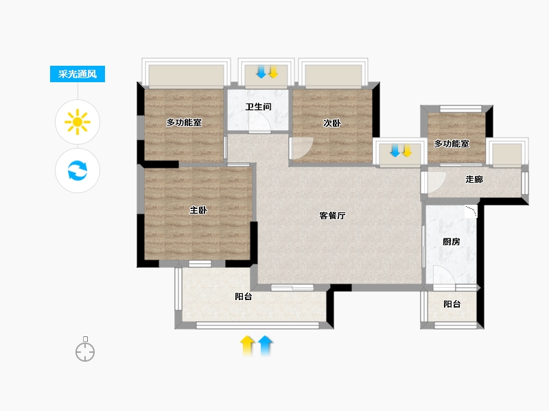 广东省-中山市-水韵名门-80.75-户型库-采光通风