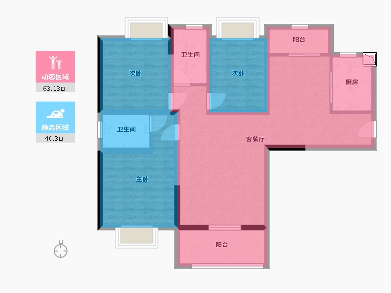 广西壮族自治区-北海市-圣美阳光家园四期-91.24-户型库-动静分区