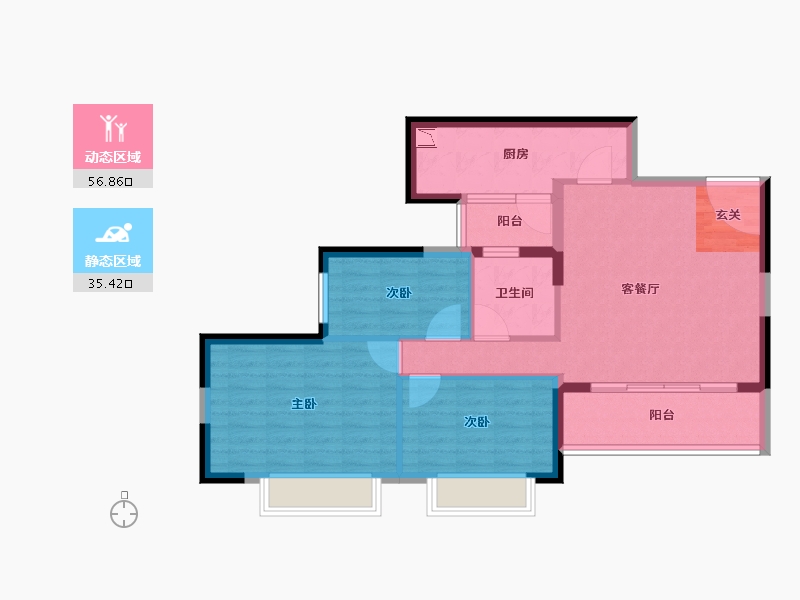 广东省-潮州市-潮州恒大城-82.73-户型库-动静分区