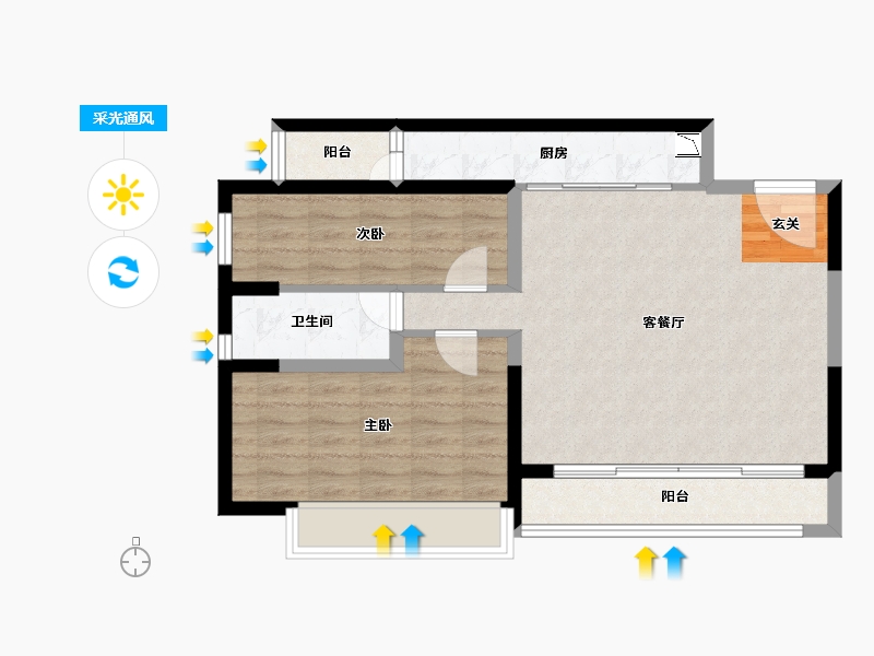 广东省-潮州市-潮州恒大城-72.77-户型库-采光通风