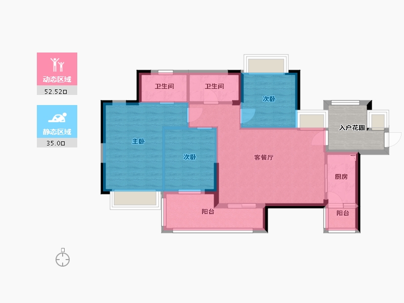 广东省-中山市-水韵名门-84.18-户型库-动静分区