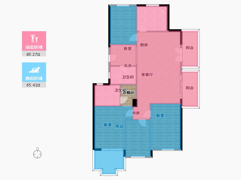 浙江省-杭州市-理想康城一品-141.34-户型库-动静分区