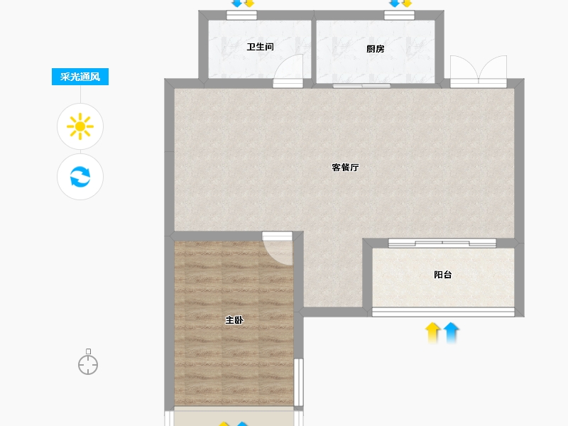 广西壮族自治区-南宁市-九樾府樾境-68.34-户型库-采光通风