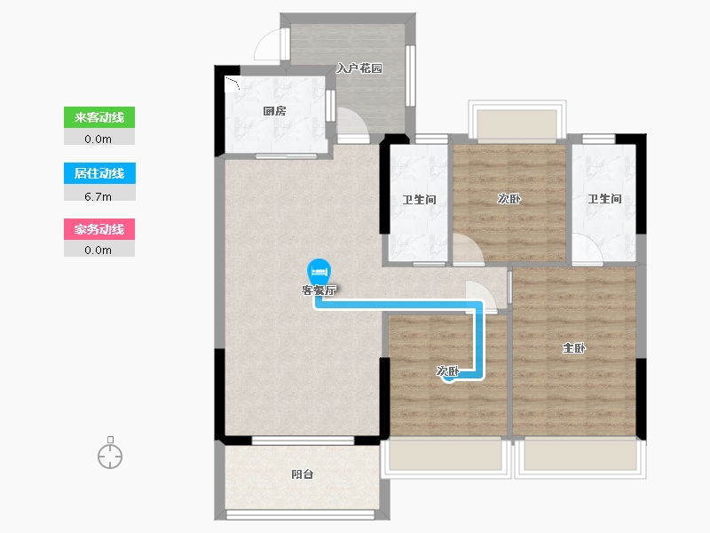 广东省-中山市-水韵名门-88.89-户型库-动静线