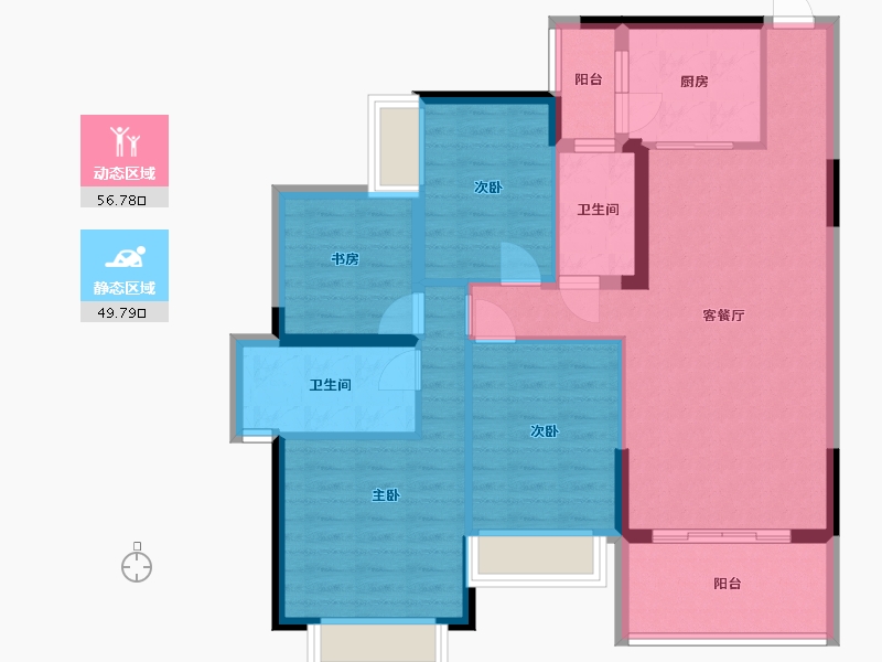 广东省-中山市-潮汇湾名苑-95.20-户型库-动静分区