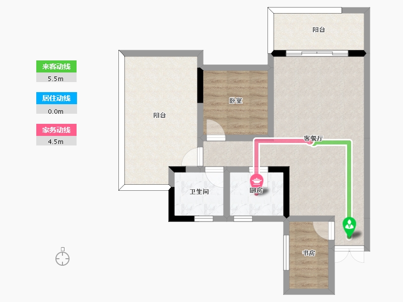 四川省-泸州市-华辰嘉园-73.52-户型库-动静线